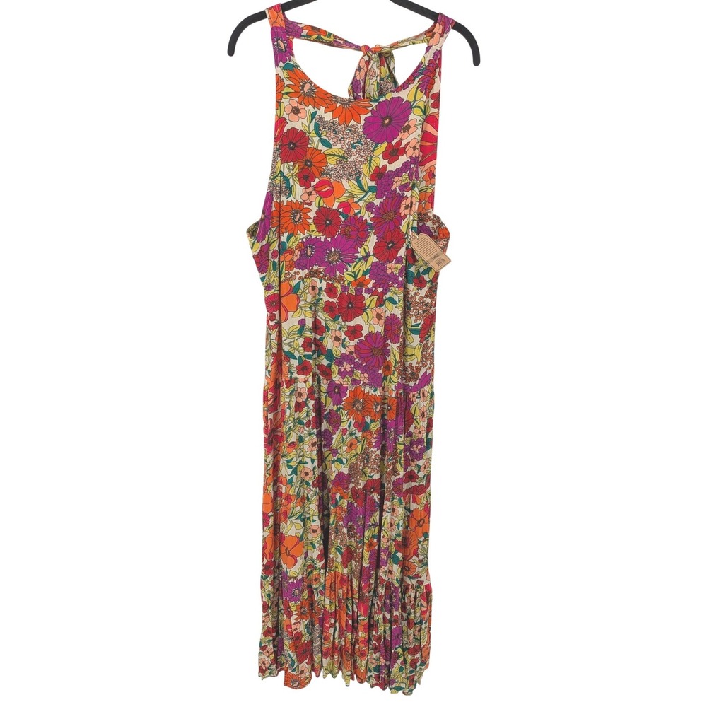 NWT- Floral Sleeveless Maxi Dress - Multicolor